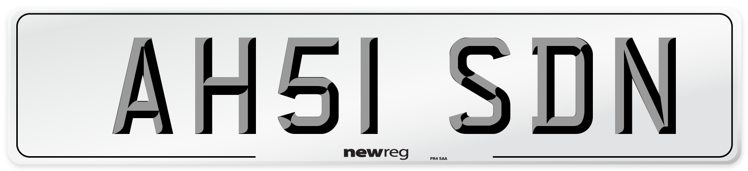 AH51 SDN Number Plate from New Reg